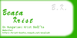 beata krist business card